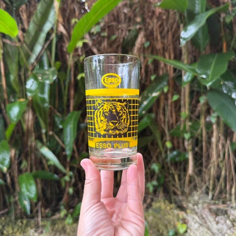 Vintage Esso Tiger Glasses Set of 2 Puerto Rico Promo‎ 1970s